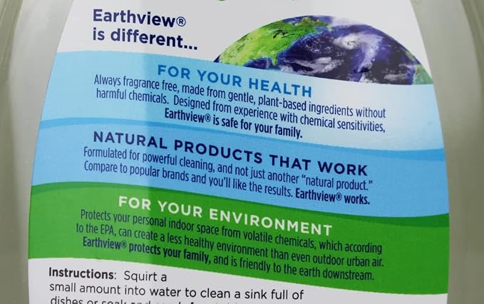 Fragrance Free, Free & Clear, Liquid Dish Soap, 12 Pk/ 24 oz (288 Fl Oz) |For Environmental Sensitivities (MCS, EI, free of MI, Sulfate, SLS) Sensitive Skin, Plant Based, Unscented