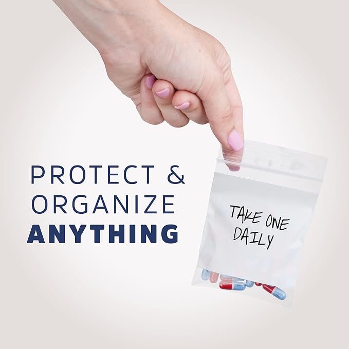 GPI - 3" x 4" - Bulk Case of 1000, 4 Mil Thick, Heavy Duty, Clear Plastic Reclosable Zip Bags, With Write-on White Block for Labeling, Strong & Durable Poly Baggies With Resealable Zipper Top Lock.