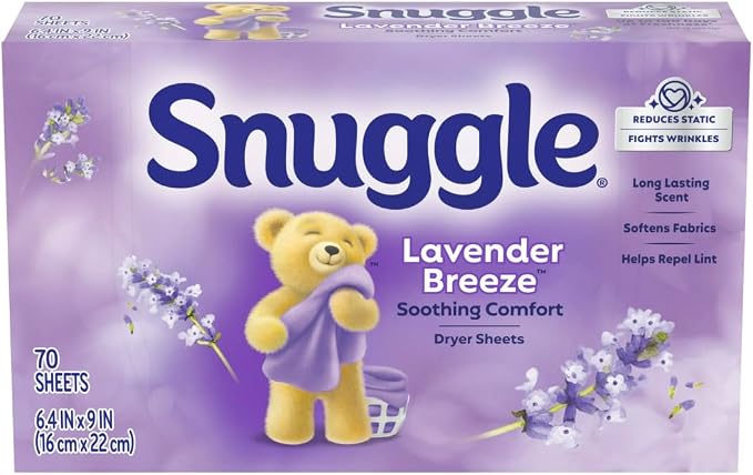 Snuggle Dryer Sheets 70 Count (Pack of 4) Scent May Be Vary (Fabric Softener Sheets, Lavender & Vanilla Orchid)