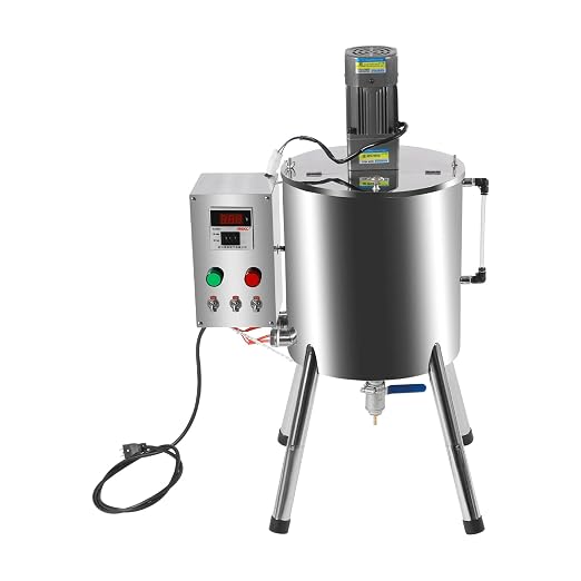 15L 4Gal Heating Mixing Filling Machine, Lipstick Filling Machine Stirring Tank, Stainless Steel Stirring Tank Cream Liquid Filler Machine for Lipstick, Shoe Polish