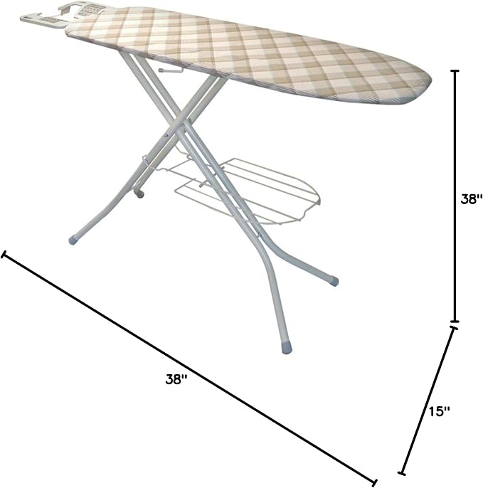 Polder 38 in. H Steel Ironing Board with Iron Rest Pad Included