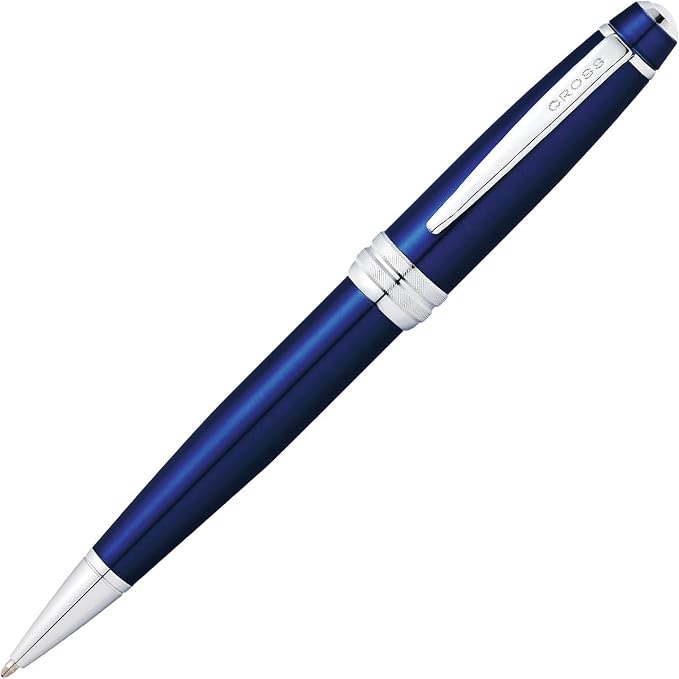 Cross Bailey Blue Lacquer Ballpoint Pen - Refillable Pen for Long-Lasting Use - Smooth Writing - Comfortable Grip - Stylish Distinctive Look - Black Ink - Corporate Gifts