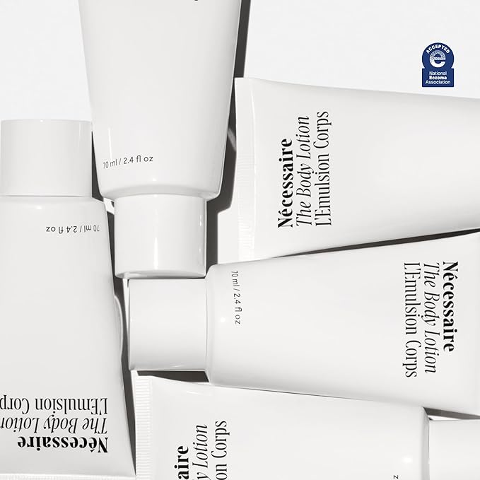 Nécessaire The Body Lotion. Fragrance-Free. Multi-Peptide Firming Lotion to Moisturize, Firm, Strengthen. 2.5% Niacinamide, Vitamin C/E + Omega 6/9. 2.4 fl oz