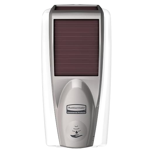 Rubbermaid Commercial Products AutoFoam LumeCel Hand Soap & Sanitizer Dispenser, White/Gray Pearl, Battery Free, Powered by Indoor Light, Touchless, Wall Mount, for Restrooms in Offices