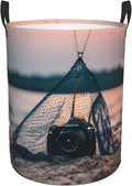 Starfish Fishing Nets Large Foldable Laundry Basket Hamper,Storage Basket Bin With Handles,For Bathroom,College