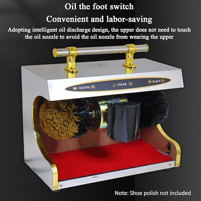 Automatic Shoe Polishing Machine, Electric Shoe Cleaner with Handle, Fully Automatic Polisher for Home and Commercial Use, Ideal for Hotel Lobby and Events