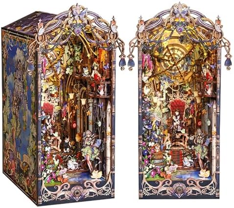 OZJAY Book Nook Kits for Adults, Miniature House Kit Bookshelf Decor