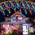 Christmas Icicle Lights, Outdoor String Lights, 100FT 960LED Multicolor