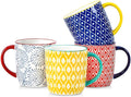 Selamica 10 OZ Coffee Mugs Set of 4, Small Coffee Cups Ceramic with Handle for Cappuccino Latte Cocoa Milk Tea, Dishwasher Microwave Safe, Assorted Colors