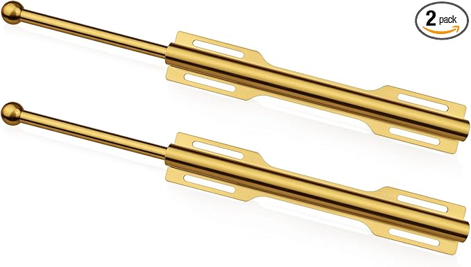 12" Valet Rod for Closet Pull Out (2 Pack, Brushed Gold)