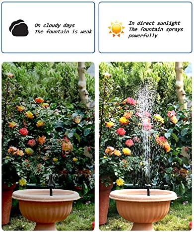 Biling Solar Fountain for Bird Bath, Solar Panel Kit Outdoor Solar Water Pump with 4ft Tubing for Hummingbird Bath, Small Pond and Fish Tank