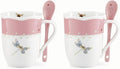 Lenox 897803 Butterfly Meadow Color Mugs With Spoons, Set Of 2, Pink