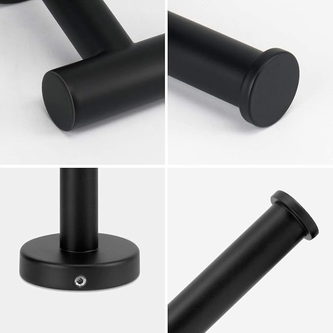 NearMoon Bathroom Toilet Paper Holder, Premium SUS304 Stainless Steel Rustproof Wall Mounted Toilet Roll Holder for Bathroom, Kitchen (4 Pack, Matte Black)