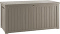 TARKARI 150 Gallon Lockable Resin Deck Box, Waterproof & UV-Resistant Outdoor Storage Box for Outdoor Cushion Storage, Garden Tools & Pool Accessories Storage, Gray