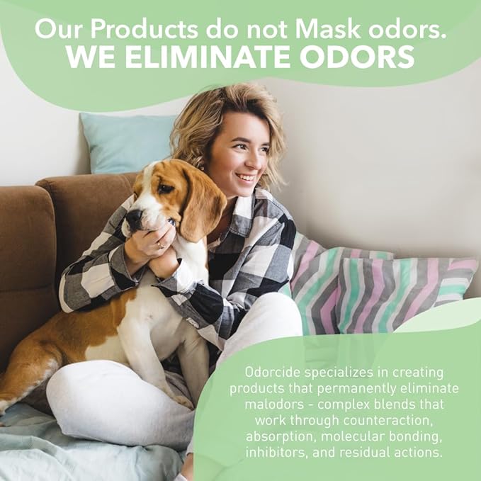 Odorcide Odor Eliminator Concentrate: Odor Eliminator for Strong Odor on Carpets, Hardwood & More - Smoke, Sweat & Pet Odor Eliminator for Home w/Non-Enzymatic Formula, 64 oz