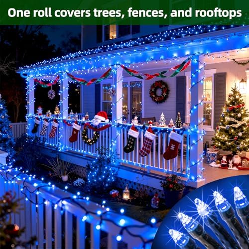 QUHUATU 750 LED 240FT Christmas String Lights, 12 Modes, Blue
