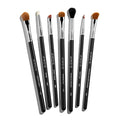 Sigma Beauty Basic Eye Brush Set — Classic Eye Makeup Brushes with Premium Fibers and Sleek, Durable Handles for Eyeliner, Eyeshadow, & Eyebrows, Includes 7 Black Makeup Brushes