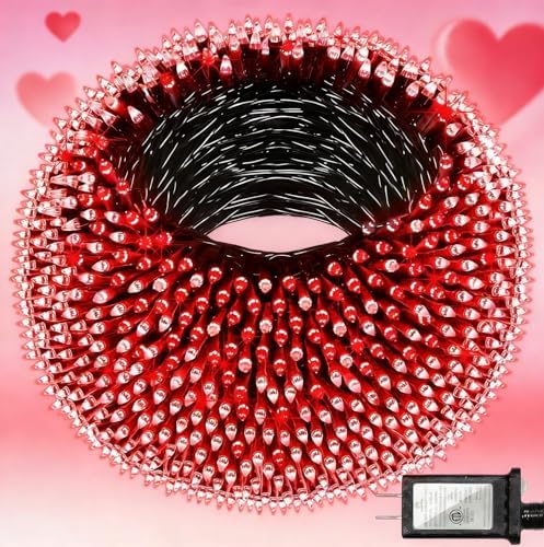 QUHUATU 750 LED 240FT Valentine's Day String Lights, 12 Modes, Red