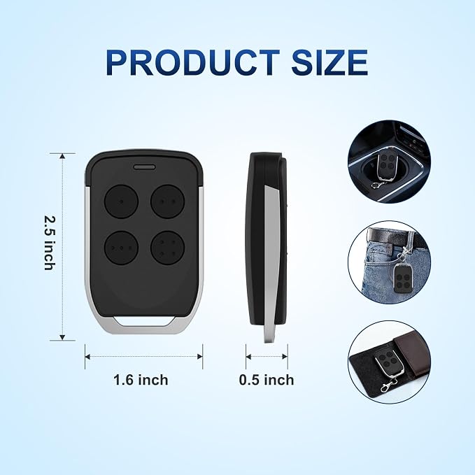 X X-HOUSE Gate Opener Remote Control Transmitter for X X-HOUSE & JUJIANG Automatic Swing Sliding Gate Openers with 100Ft Range, Replacement for JUJIANG Gate Opener Keychain Remote Security Kit