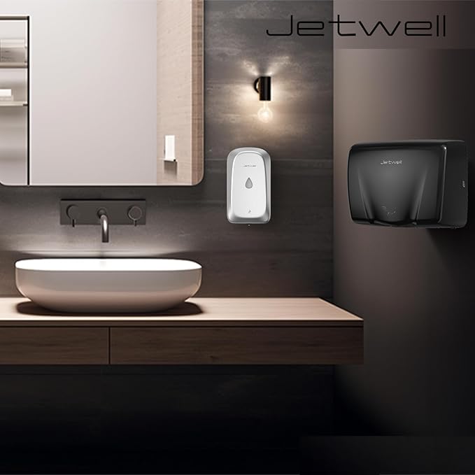 JETWELL High Speed Commercial Automatic Hand Dryer - Heavy Duty Stainless Steel Hand Dryer - Warm Wind Hand Blower