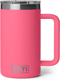YETI Rambler 24 oz Ceramic Lined Stackable Mug 2.0, Vacuum Insulated, Stainless Steel with MagSlider Lid, Tropical Pink