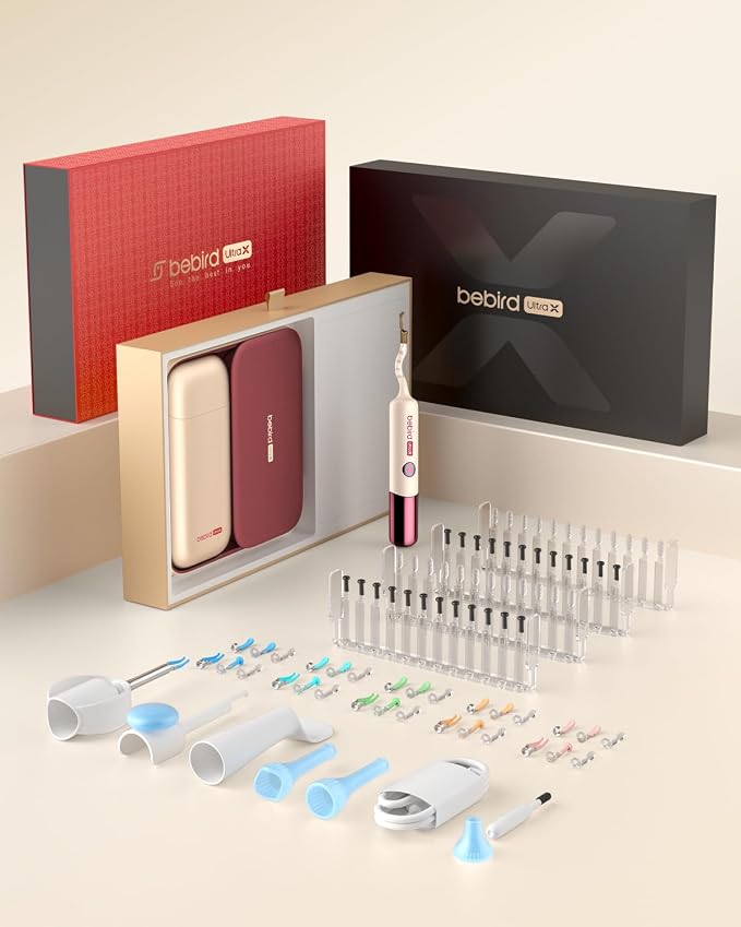 Bebird EarSight Ultra X 4K HD Ear Wax Removal Tool Camera with Luxury Gift Box, FSA HSA Eligible, Premium Smart Ear Cleaner Otoscope, Perfect Birthday Mothers Fathers Day Gift for Family, Burgundy Red