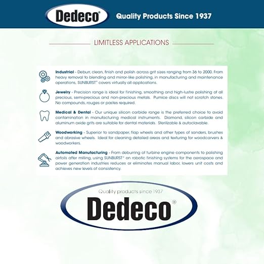 Dedeco Sunburst Radial Bristle Discs 48-Pack - 9/16" Curved - Light Green 14000 Grit (Ultra-Fine, 1 Micron) - Aluminum Oxide for Polishing & Finishing