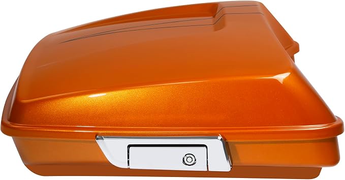 5.5" Razor Motorcycle Trunk W/Latch Key Fit For Harley 2014-2025 Touring CVO Road King Street Glide Electra Glide Ultra Limited Pack Amber Shiskey W/Black Line
