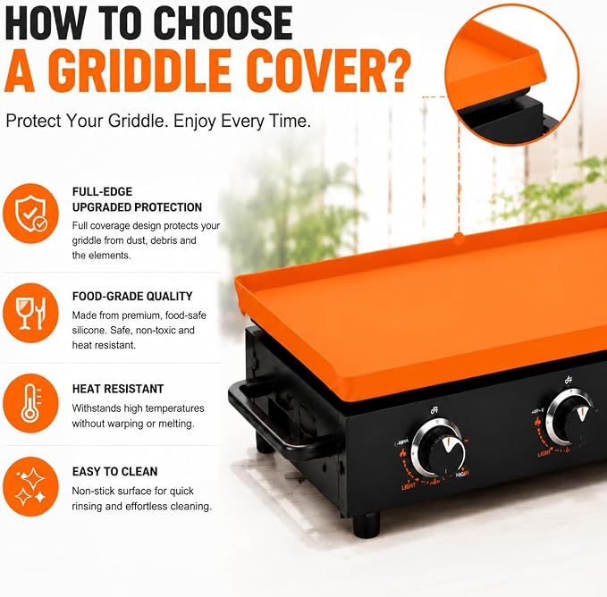 Silicone Griddle Mat for Cuisinart CGG-0028 28" Two Burner Gas Griddle, Heat-Resistant, BBQ Griddle Tools Mat, Suitable for Outdoor Cooking in All Seasons
