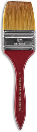 Winsor & Newton 5463150 Series 965 Golden Nylon & Natural Hair Short Handle Brush - Wash 2 inch