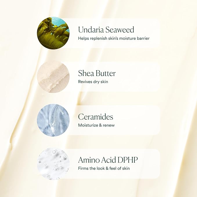 OSEA Undaria Algae™ Body Butter 6.7 oz - For Dry Skin - Ultra Hydrating Whipped Shea Butter + Ceramides - Vegan Skincare & Clean Bodycare - Thick Body Cream - For Extremely Dry Crepey Skin (Pack of 2)