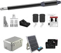 C01-L Solar Gate Opener Kit with Batteries & Solar Panel for Single Swing Gate Up to 14ft Long or 440lb, Automatic Gate Openers for Driveway Single Swing Gate with Long-Range Gate Opener Remote