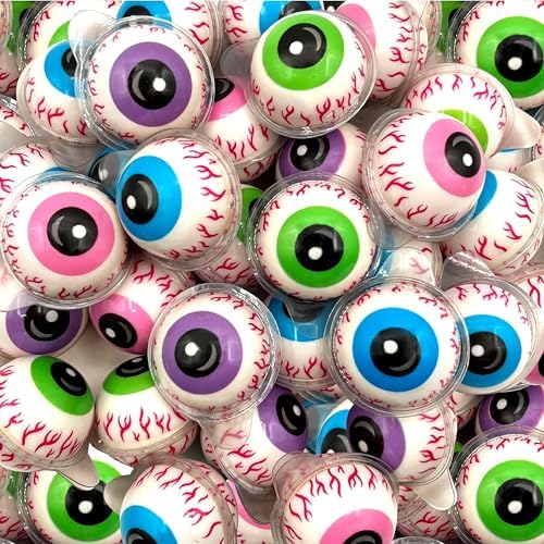 Eyeballs Gummy Candy, Halloween Candy, Strawberry Jelly Filled Gummies - 30 Count Jar