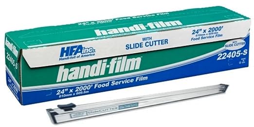 Handi-Film 24"x2000' Plastic Cling Wrap w/Slide Cutter