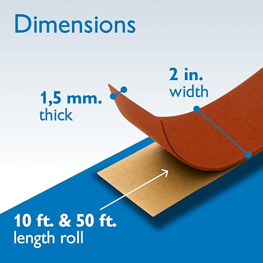 FindTape Polyester 1.5mm Felt Tape – 2 in. x 10 ft. Felt Strips with Adhesive Backing and Furniture Strips, Great for Arts and Crafts, Classrooms, and Protecting Furniture (Red)