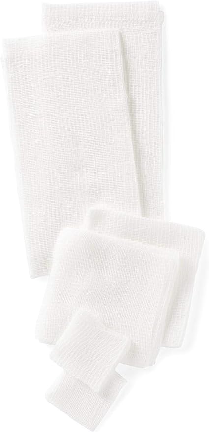 Medline Sterile 100% Cotton Woven Gauze Sponges, 4" x 4", 12-Ply, Ideal for Wound Dressing and General Cleaning, 10/Hard Tray, Pack of 128