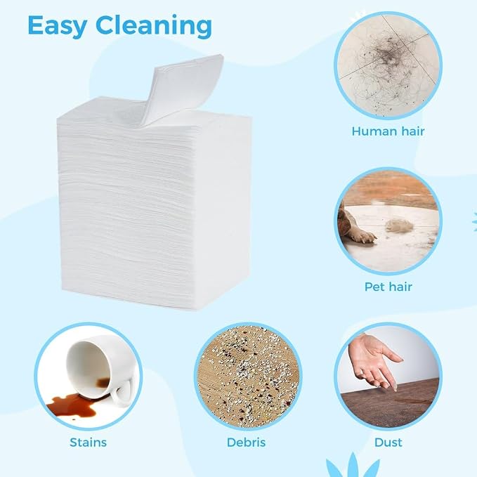 300 Dry Mop Refills, 11 × 8.3 In Disposable Sweeper Cloths, Static Duster Pads For Wall & Floor, Household Cleaning Wipes, Dual-Sided Dust Cloths