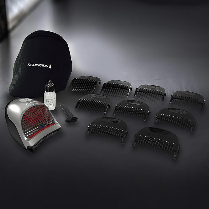 Remington Shortcut Pro Self-Haircut Kit for Men, Waterproof Hair Clippers | Waterproof and Cordless, Electric Razor for Head, Beard, And Body, Curved Blades, 9 Trimmer Lengths, 5-minute Quick-charge