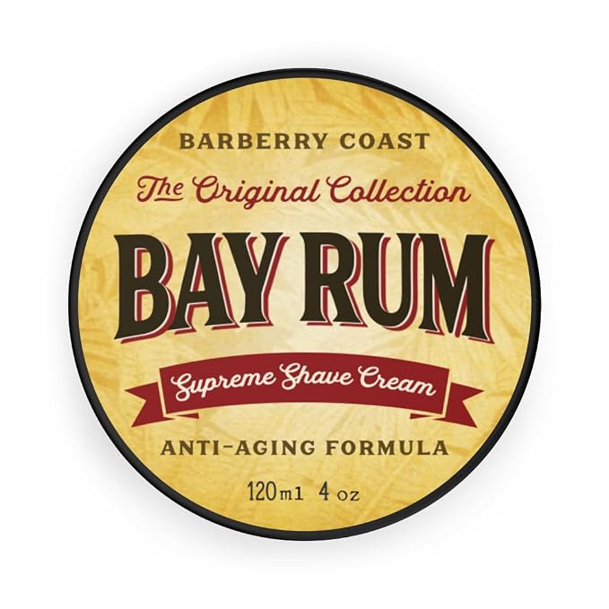 Bay Rum Shaving Cream for Men - Made with Shea Butter, White Tea & All Natural Ingredients - Full of Organic Soothers, Moisturizers & Anti-Oxidants
