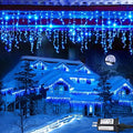 JMEXSUSS 800 LED Blue Icicle Christmas Lights Outdoor