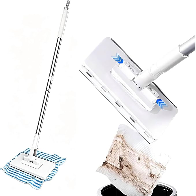 Snap Grip Mini Mop - No Wash Lazy Sweeper Mops, Zero Touch Disposable Dust Mop (Long Mop)