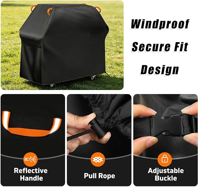 Grill Cover for Cuisinart Woodcreek 4-in-1 Pellet Grill, Gas Grill Protector Charcoal Smoker Canopy Outdoor Cooking Stove Guard Gridiron Wrap Tools Accessories,B