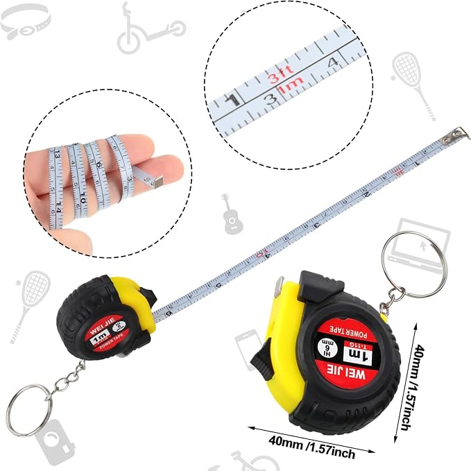 Jutom 432 Pcs Mini Tape Measure Keychain Bulk Mini Screwdriver Keychain Set Adult Tool Party Prize for Father's Men Gifts