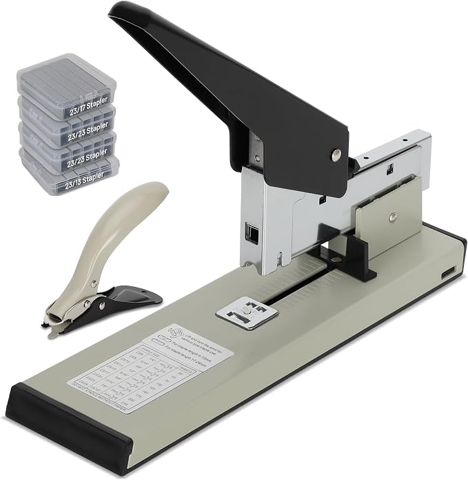 Heavy Duty Stapler,30-210 Sheet Capacity Office Stapler,Effortless Desk Stapler with 4000 Heavy Duty Staples,Professional Staple Remover Included