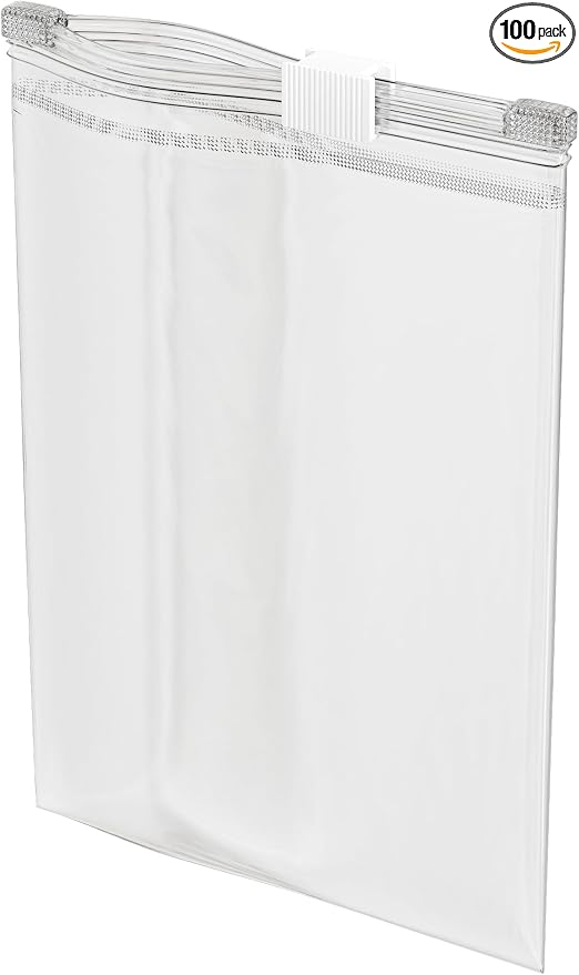 100 Count - Slider Zip Food Storage Sandwich Bags, 6" x 9" 3 Mil Heavy Duty, Strong & Durable For Freezer Storage, For Sandwiches, Snacks & More. GPI