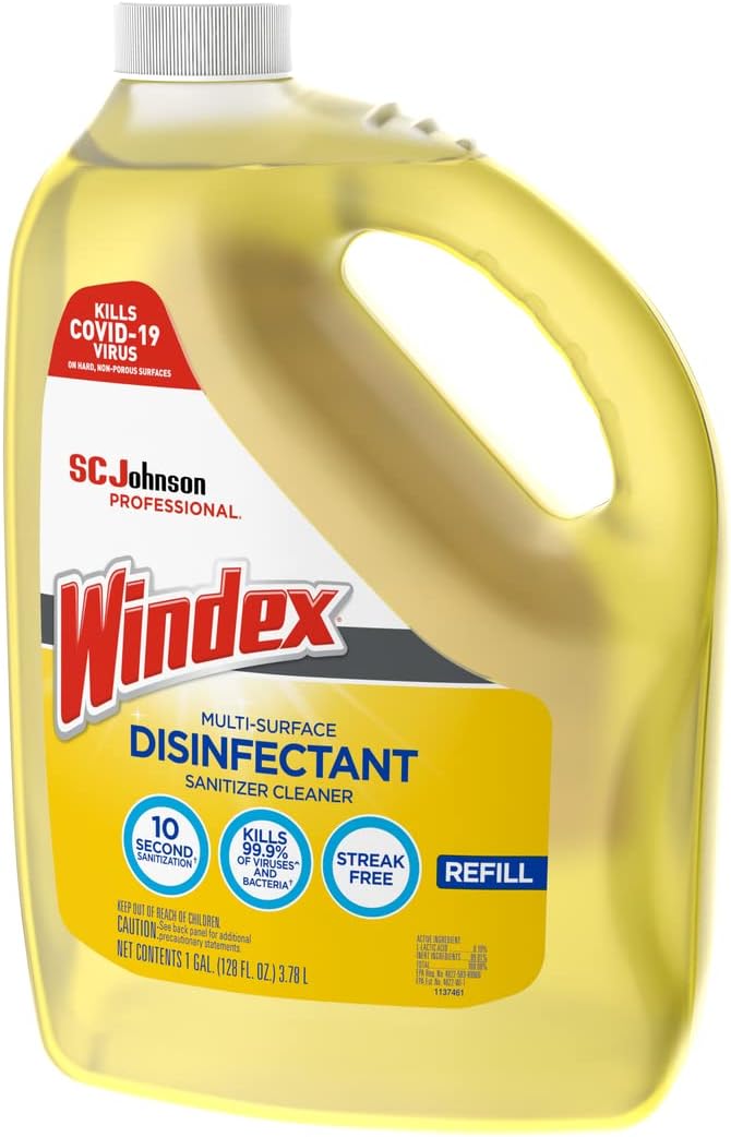 SC Johnson Professional Windex Disinfectant and Multi-Surface 1 Gallon (Pack of 4)