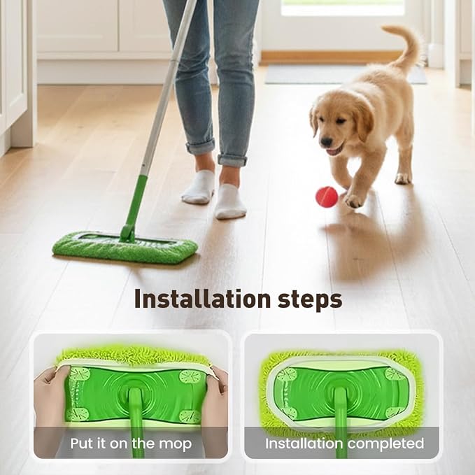 Reusable Mop Pads, Reusable Microfiber Mop Pads Compatible with Sweeper Mops, Replacement Wet Mopping pad Refills & Washable Dry Sweeping Cloths for Surface/Hardwood Floor Cleaning (Blue-6PCS)