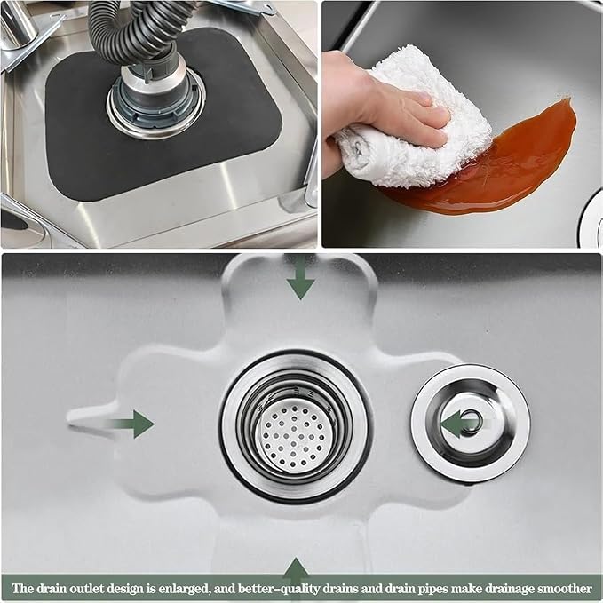 Commercial Floor Mop Sink, Stainless Steel Mop Service Basin Mop Bucket Laundry Room Slop Sink Utility Tub Mop Pool Kit for Kitchen/Restaurant/Business/Garages, Silver-45x41x55cm