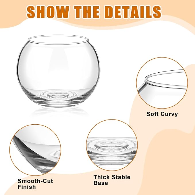 12 Pcs Fish Bowl Bubble Vase Bulk,3.5" h X 3.94" w