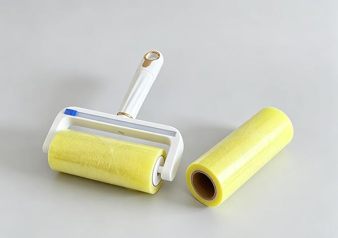 Extra Sticky Lint Roller for Pet Hair, 10cm & 16cm Wide, Tearable Reverse Roll with Reusable Handle, Strong Adhesive for Clothes, Sofa, Carpet, Furniture, Dog & Cat Hair Remover (3.94in)